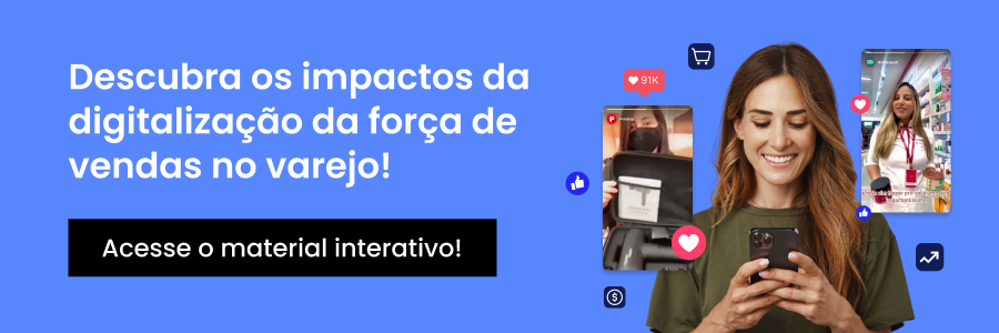 Banner com CTA para acessar o material rico: "Descubra os impactos da digitalização da força de vendas no varejo".